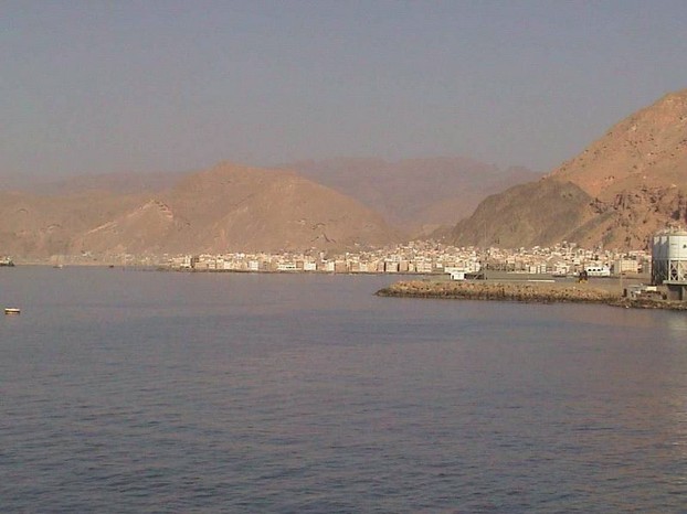 sea port of Al Mukalla, Yemen, as seen from Indian Ocean