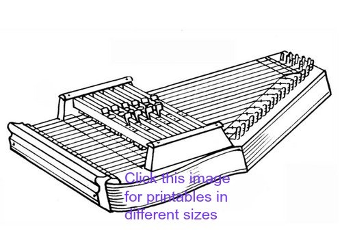 Autoharp Coloring Page Autoharp Coloring Page