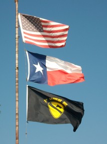 United States, Texas and 1st Calvary Division Flags